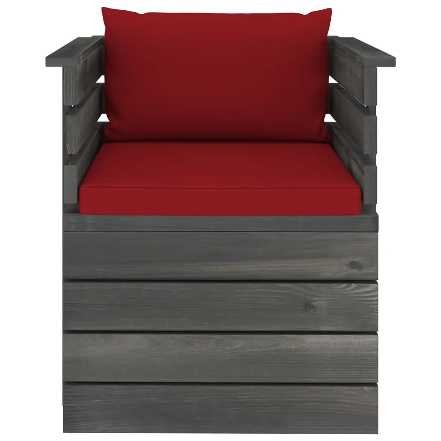 Fauteuil de jardin avec coussins Bois de pin - 3