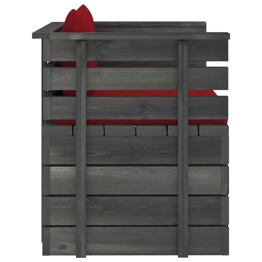 Fauteuil de jardin avec coussins Bois de pin - 4