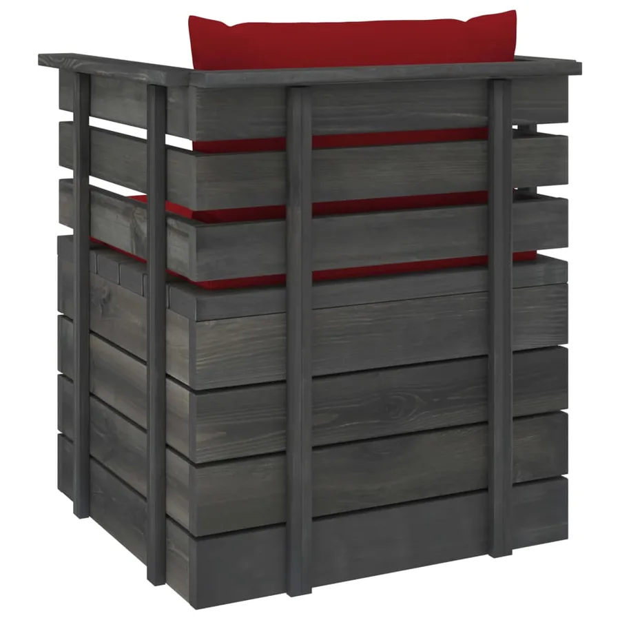Fauteuil de jardin avec coussins Bois de pin - 5