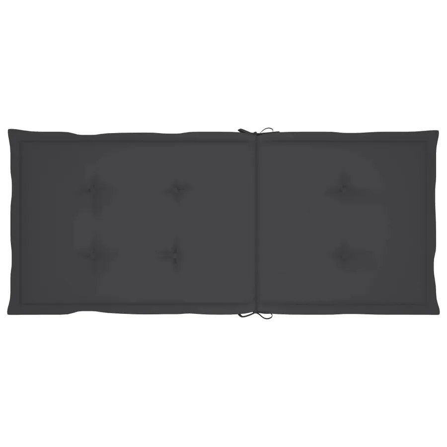 Chaises de jardin lot de 2 et coussins anthracite Bois de teck - 8