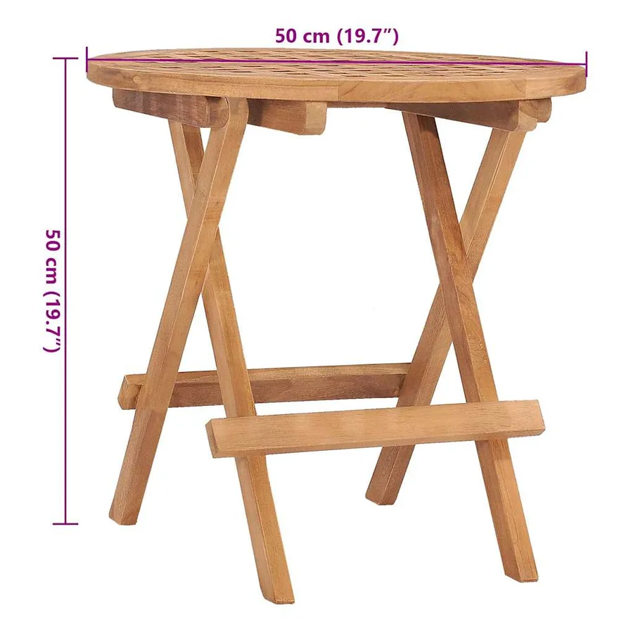 Ensemble à manger d'extérieur pliable avec coussin 3 pcs Teck - 12