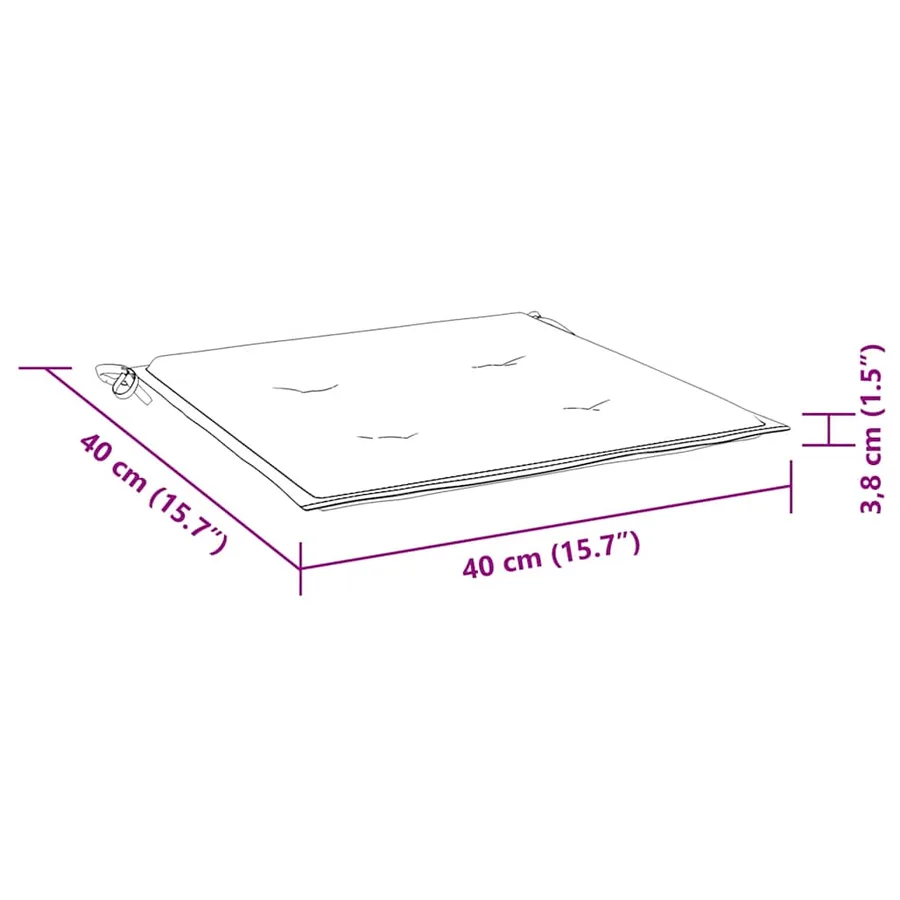 Ensemble à manger d'extérieur pliable avec coussin 3 pcs Teck - 14