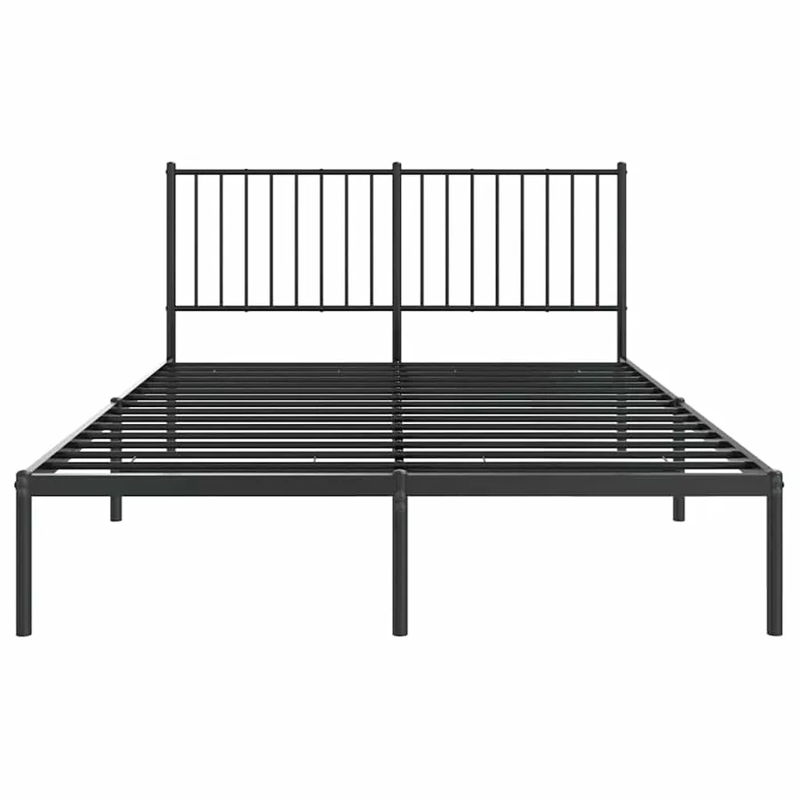 Cadre de lit métal sans matelas avec tête de lit noir 140x200cm - 5
