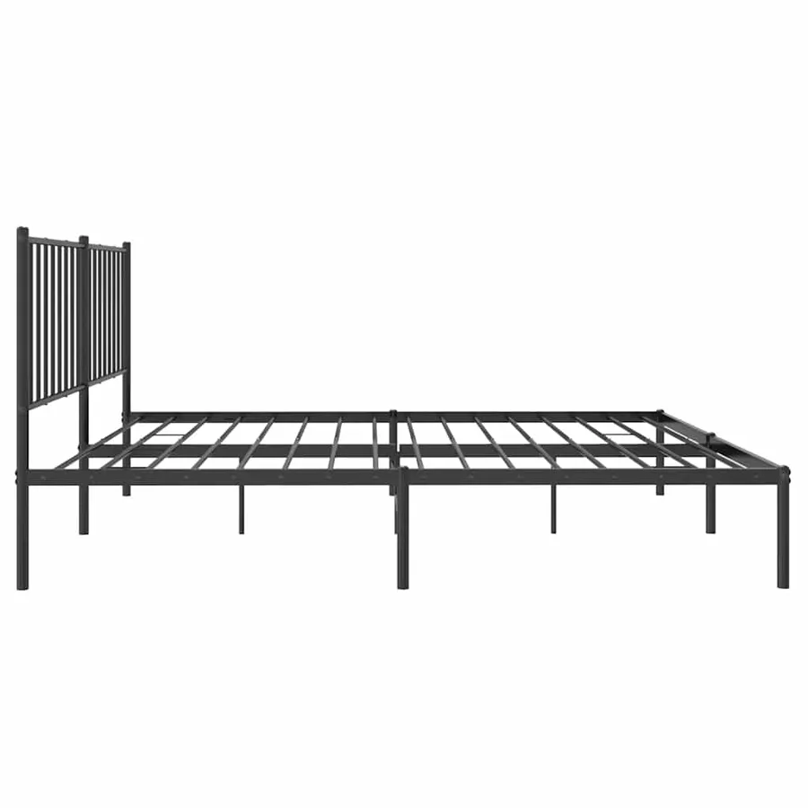 Cadre de lit métal sans matelas avec tête de lit noir 140x200cm - 6
