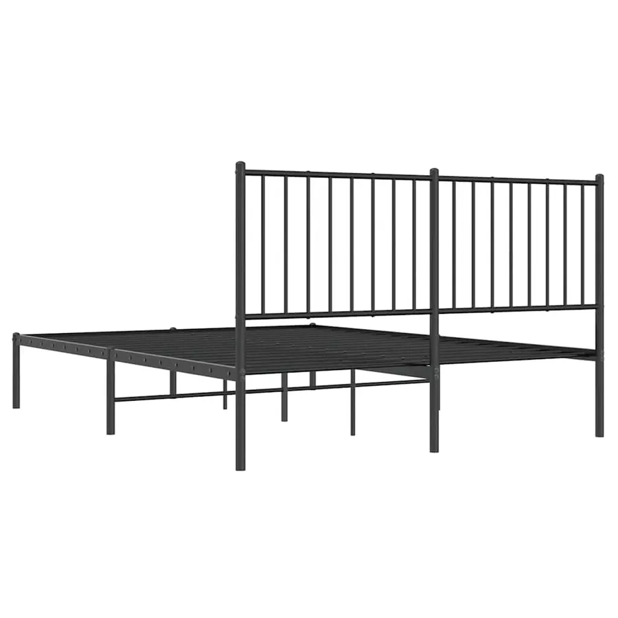 Cadre de lit métal sans matelas avec tête de lit noir 140x200cm - 7