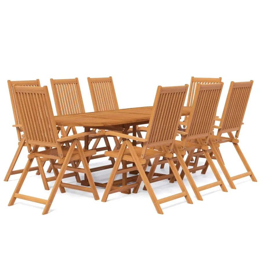 Ensemble à manger de jardin 9 pcs Bois d'acacia massif 160-240 cm - 2