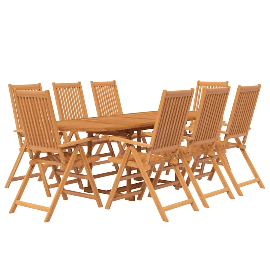 Ensemble à manger de jardin 9 pcs Bois d'acacia massif 160-240 cm - 3