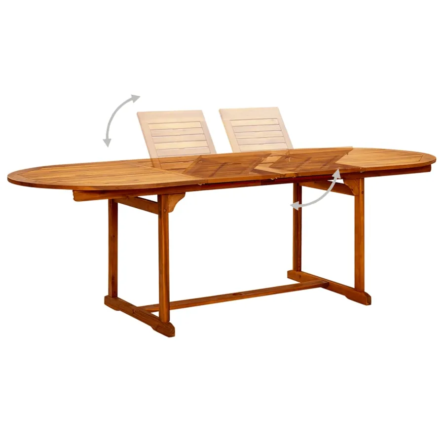 Ensemble à manger de jardin 9 pcs Bois d'acacia massif 160-240 cm - 5