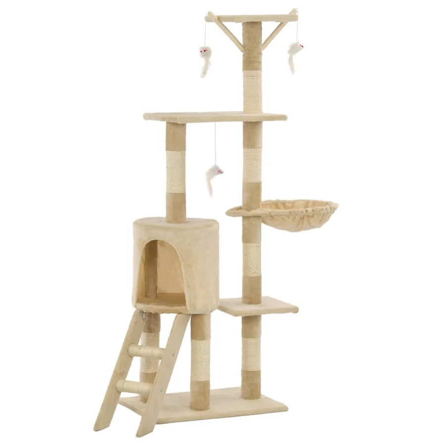 Arbre à chat avec griffoirs en sisal 138 cm Beige - 2