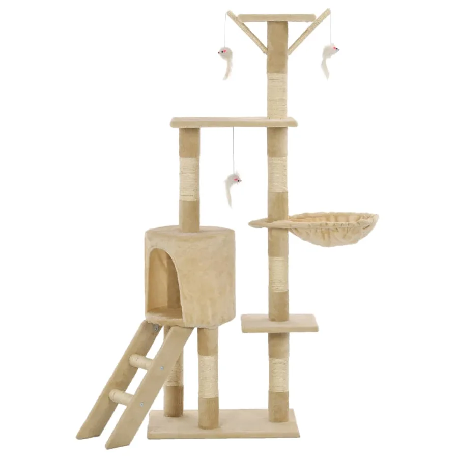 Arbre à chat avec griffoirs en sisal 138 cm Beige - 3