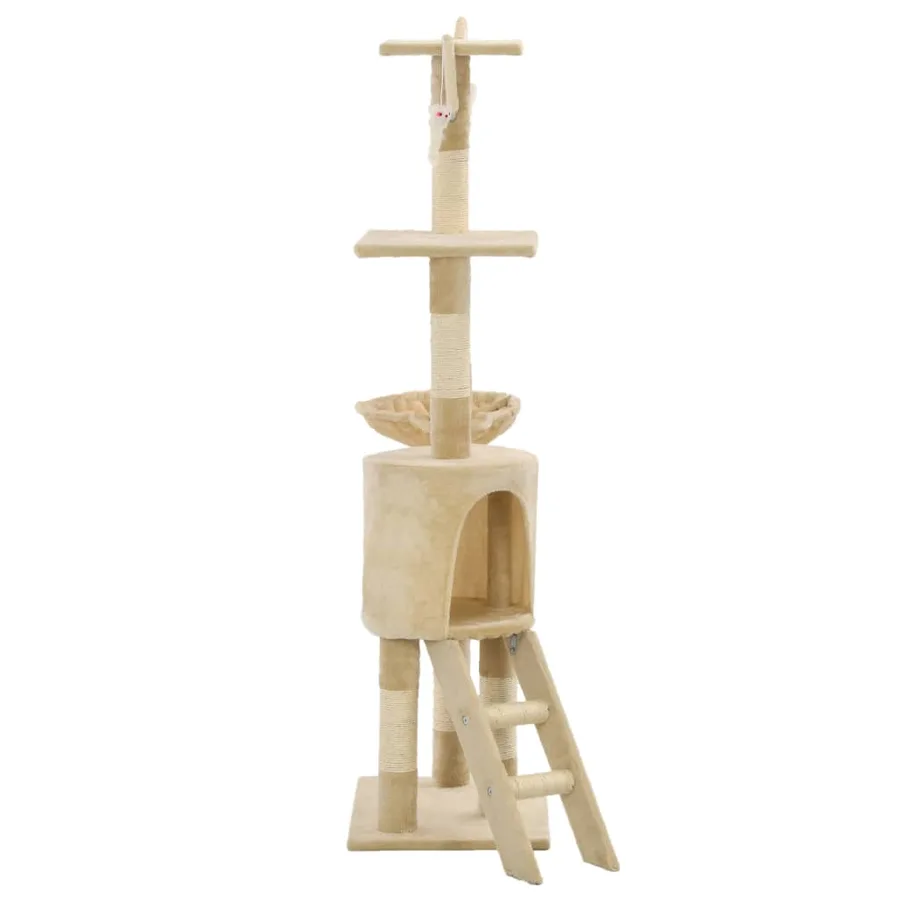 Arbre à chat avec griffoirs en sisal 138 cm Beige - 4