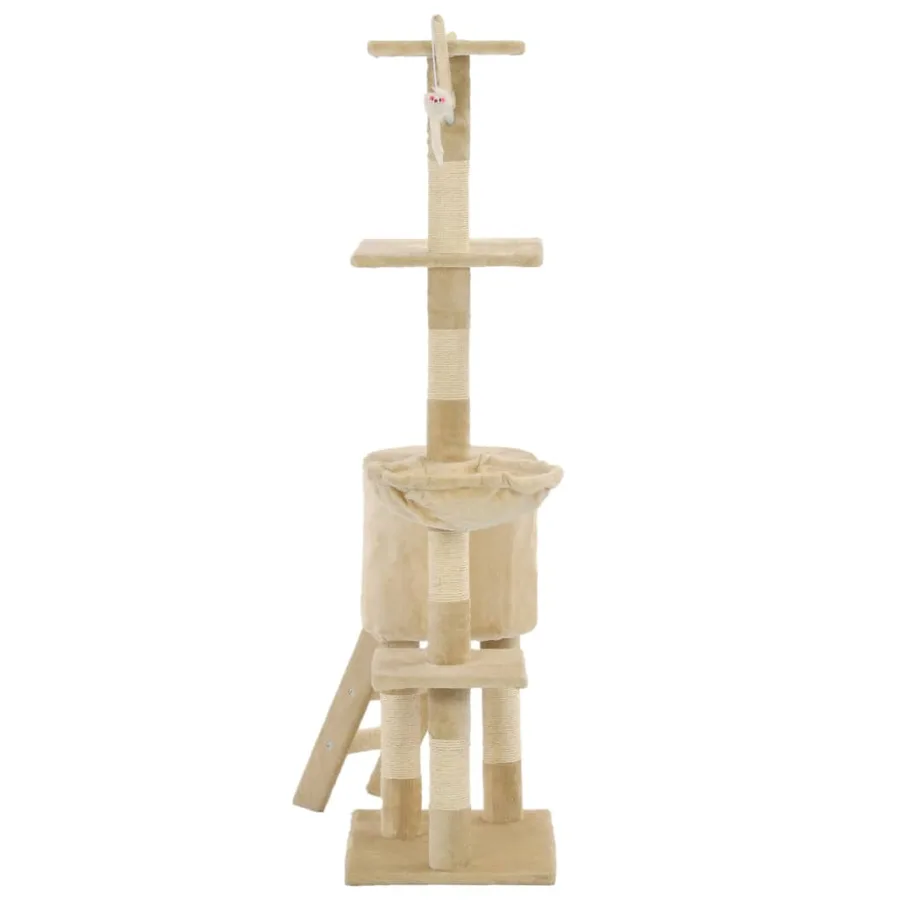 Arbre à chat avec griffoirs en sisal 138 cm Beige - 5