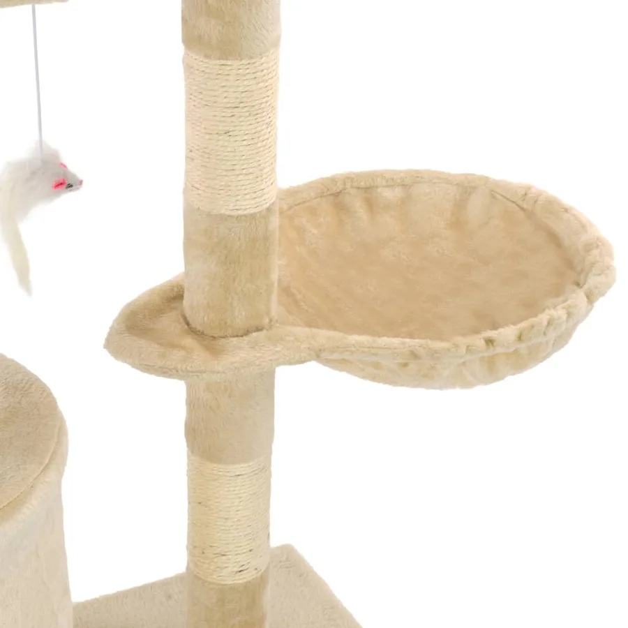 Arbre à chat avec griffoirs en sisal 138 cm Beige - 7