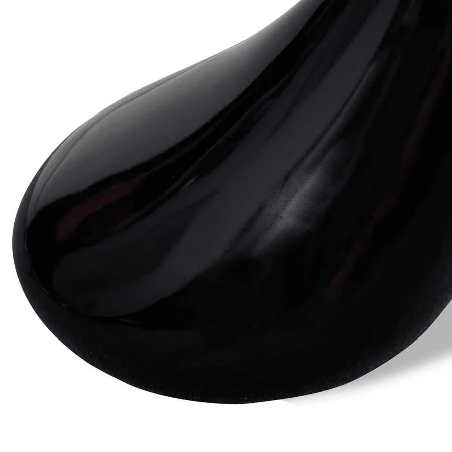 Table basse avec dessus de table en verre rond Noir brillant - 7