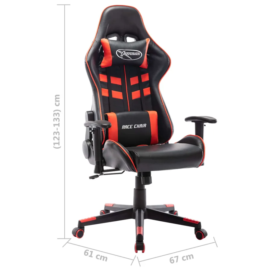 Chaise de jeu Noir et rouge Cuir artificiel - 8