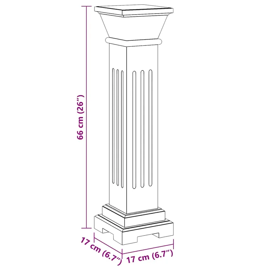 Support pilier classique carré pour plantes MDF - 8