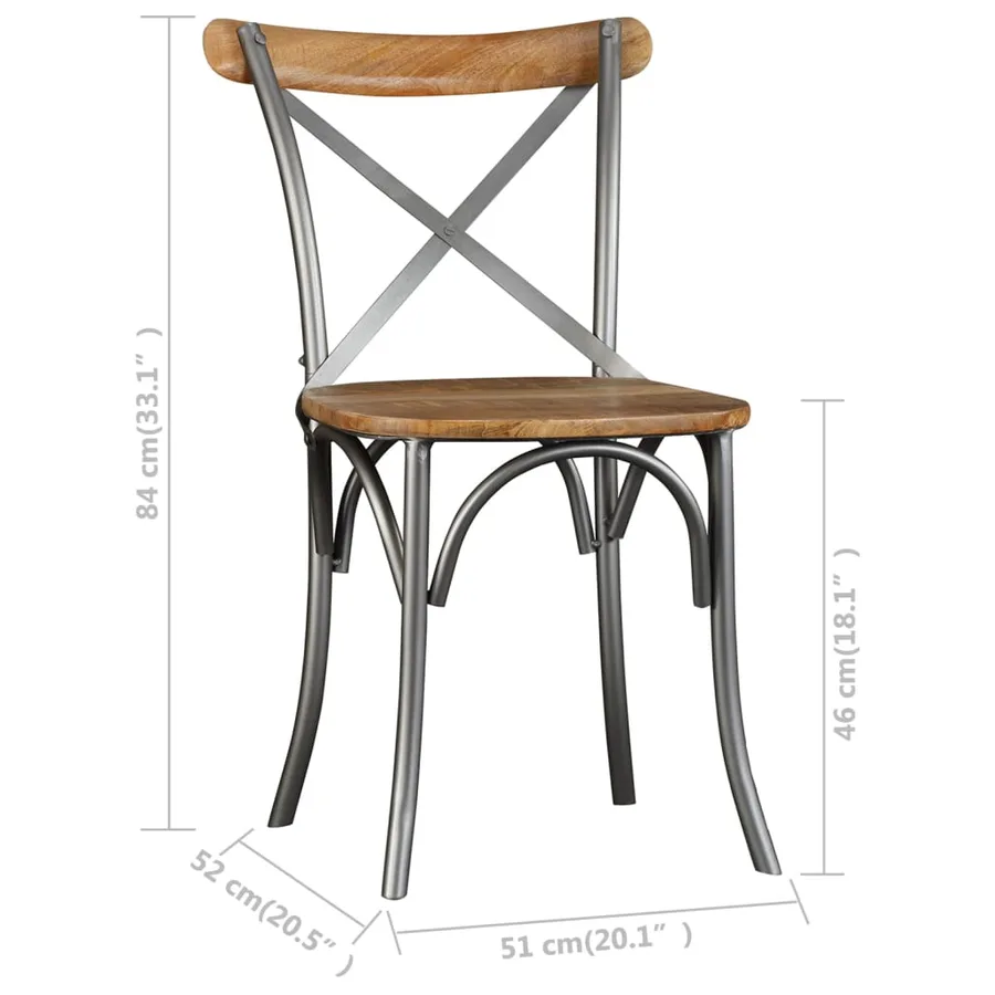 Chaises à manger lot de 2 bois solide de manguier - 10