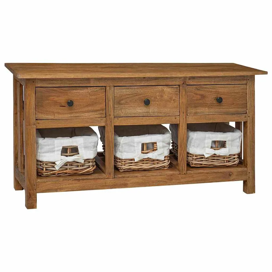 Buffet bois d'acajou massif 100x30x50 cm
