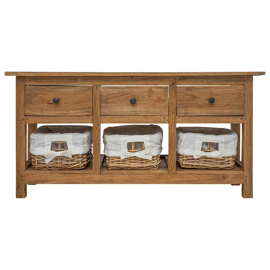 Buffet bois d'acajou massif 100x30x50 cm - 3