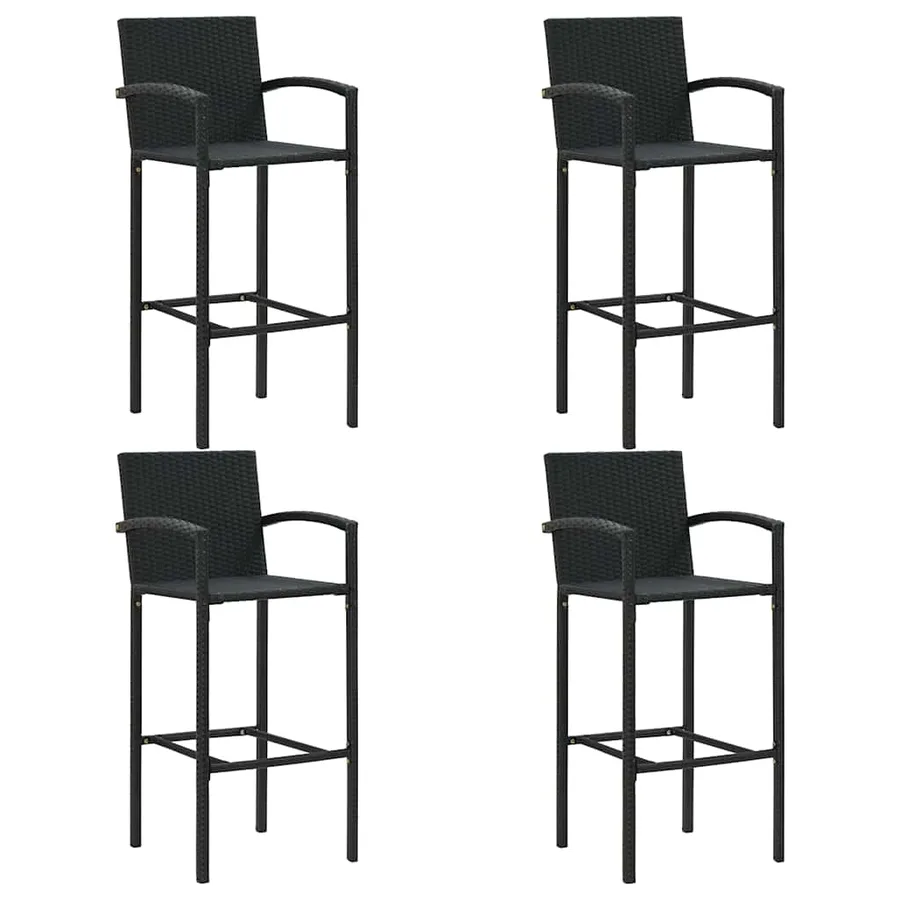 Ensemble de bar de jardin 5 pcs Noir - 5