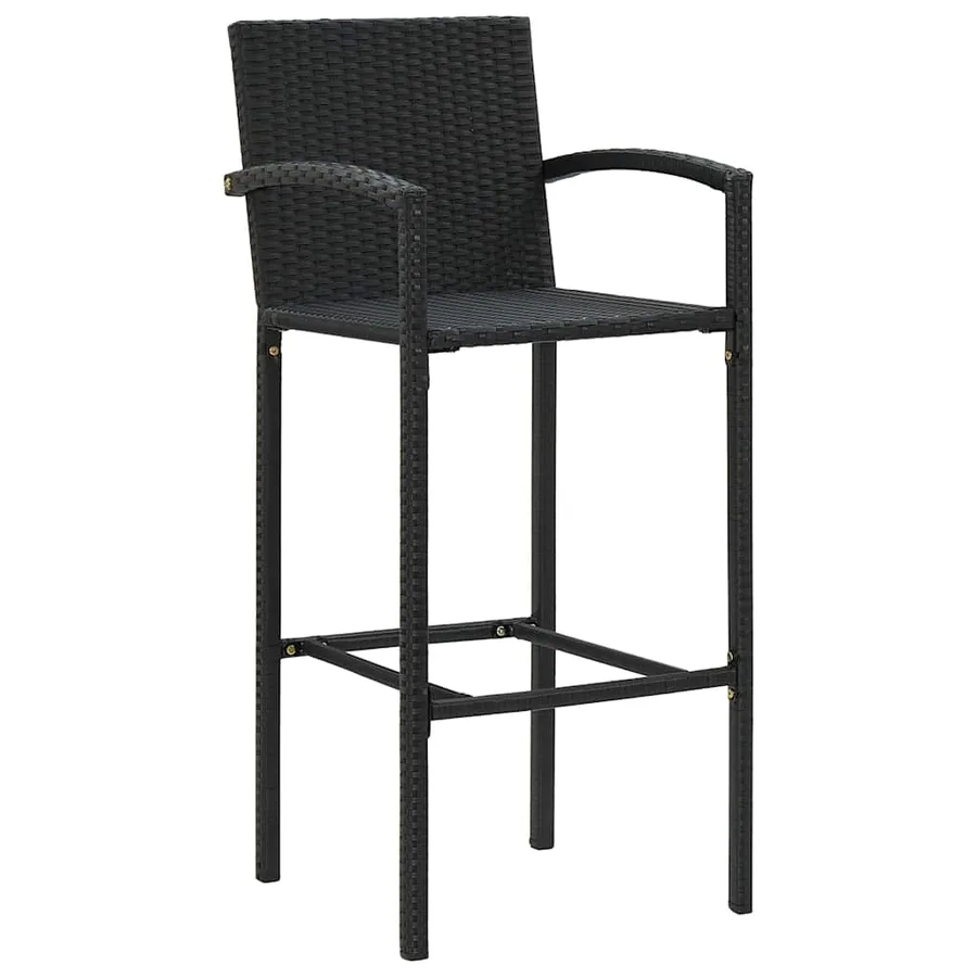 Ensemble de bar de jardin 5 pcs Noir - 6