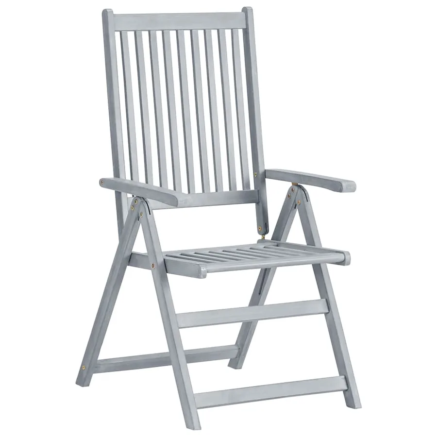 Chaises inclinables de jardin lot de 6 et coussins Bois acacia - 3