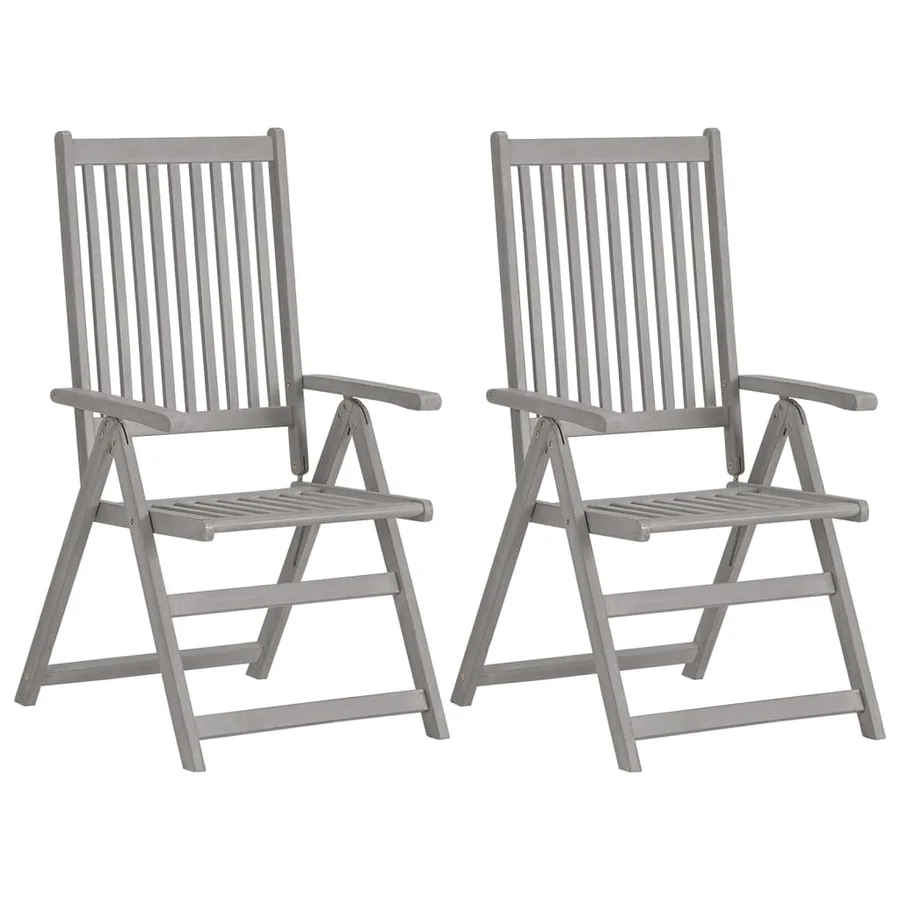 Chaises inclinables de jardin lot de 4 et coussins Bois acacia - 2