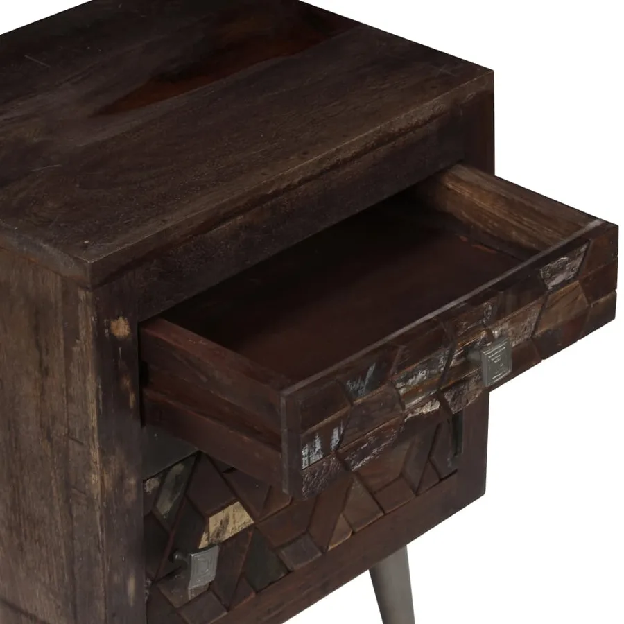 Table de chevet Bois de récupération solide 40 x 30 x 50 cm - 10