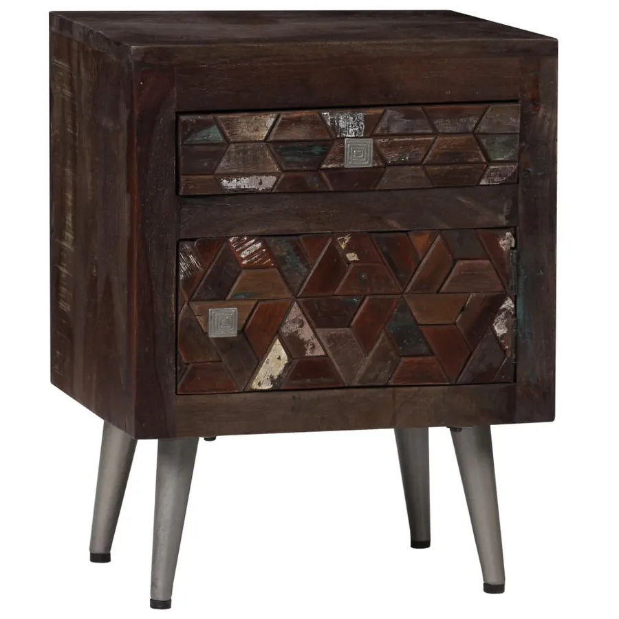 Table de chevet Bois de récupération solide 40 x 30 x 50 cm - 12