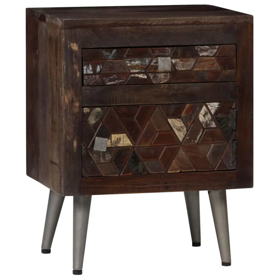 Table de chevet Bois de récupération solide 40 x 30 x 50 cm - 13