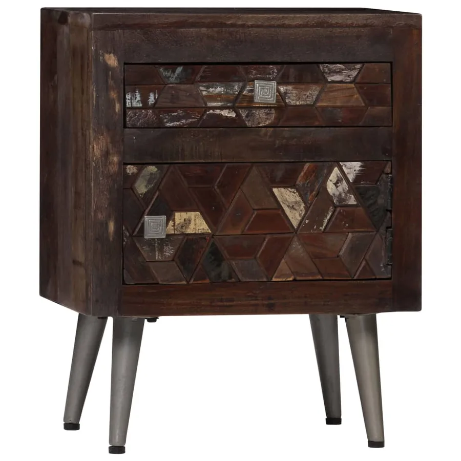 Table de chevet Bois de récupération solide 40 x 30 x 50 cm - 14