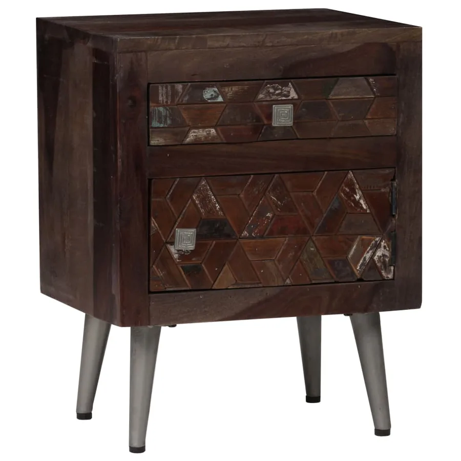 Table de chevet Bois de récupération solide 40 x 30 x 50 cm - 15