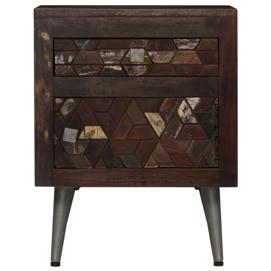 Table de chevet Bois de récupération solide 40 x 30 x 50 cm - 2