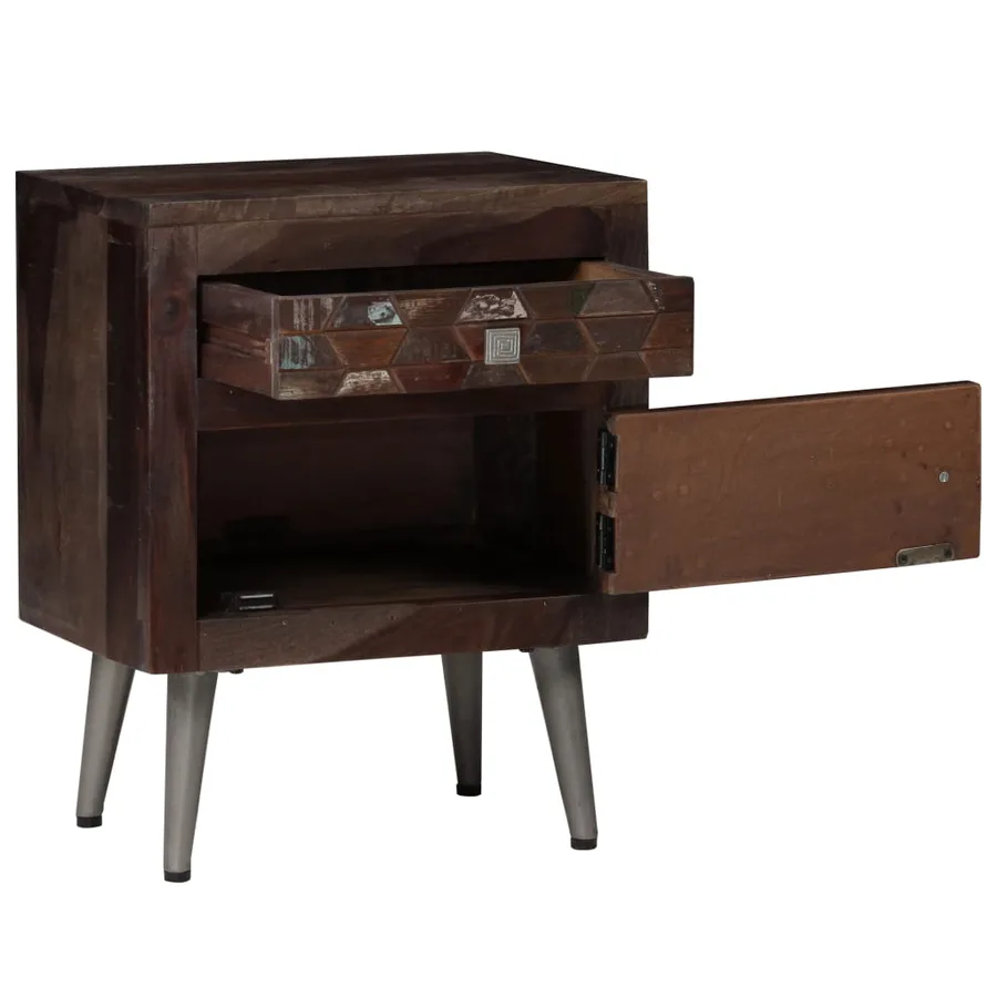 Table de chevet Bois de récupération solide 40 x 30 x 50 cm - 3