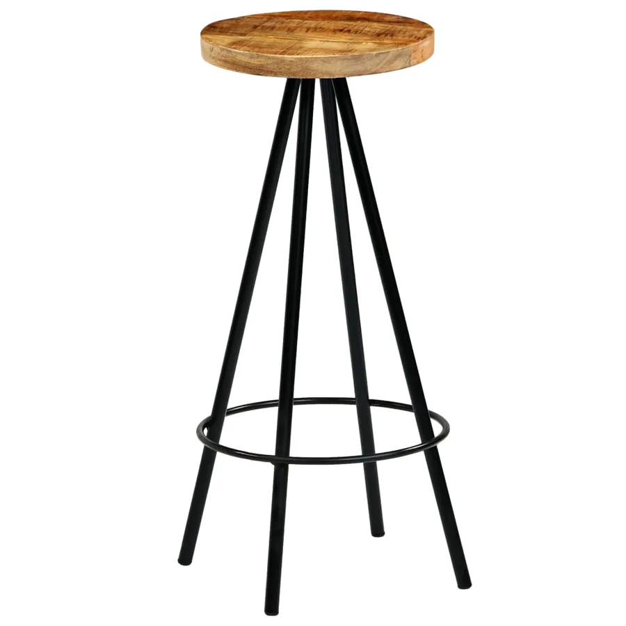 Chaises de bar lot de 4 bois de manguier solide - 10