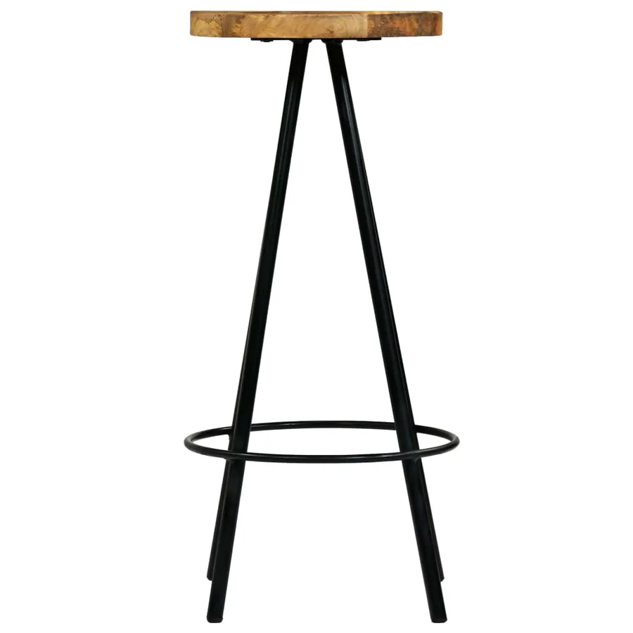 Chaises de bar lot de 4 bois de manguier solide - 3