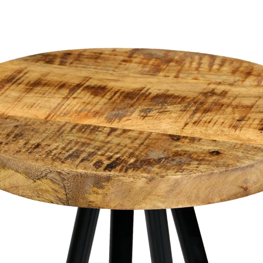 Chaises de bar lot de 4 bois de manguier solide - 5