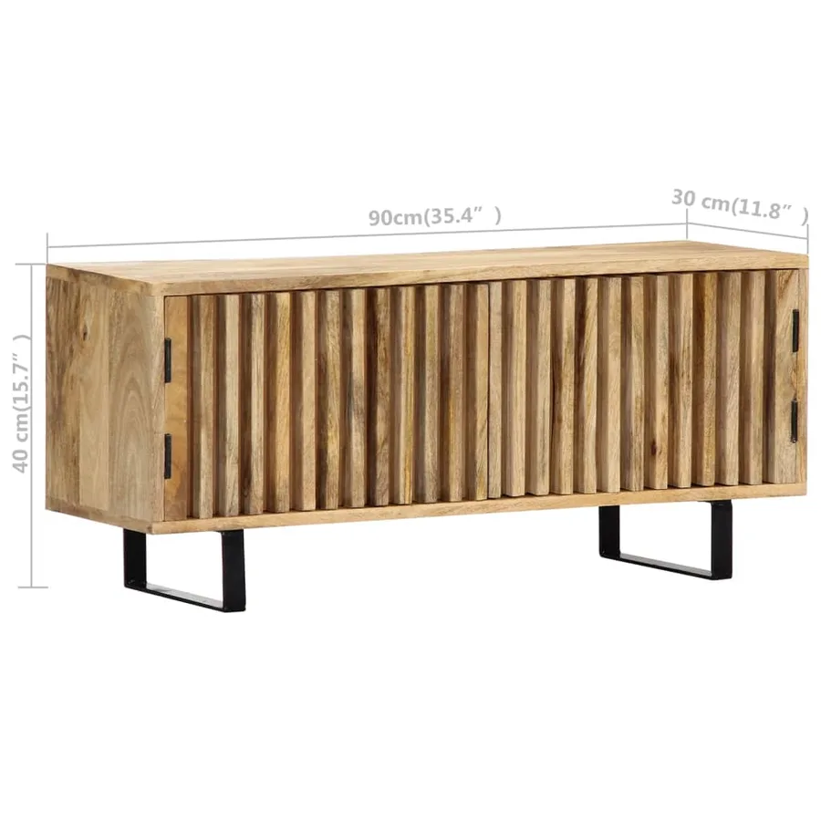 Meuble TV 90x30x40 cm Bois de manguier massif - 10