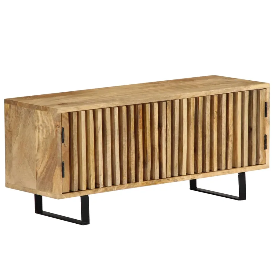 Meuble TV 90x30x40 cm Bois de manguier massif - 3
