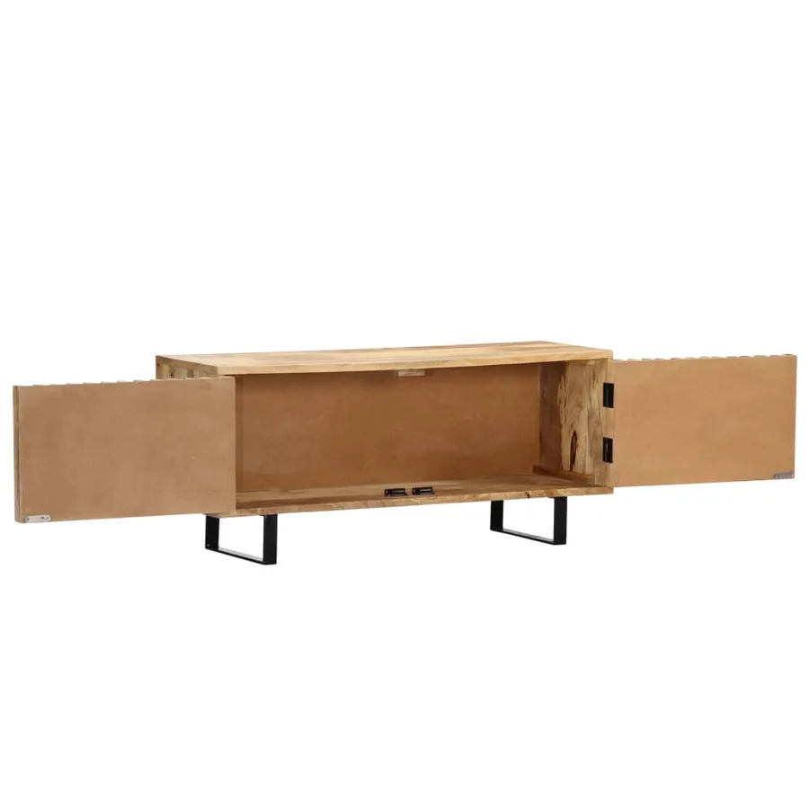 Meuble TV 90x30x40 cm Bois de manguier massif - 5