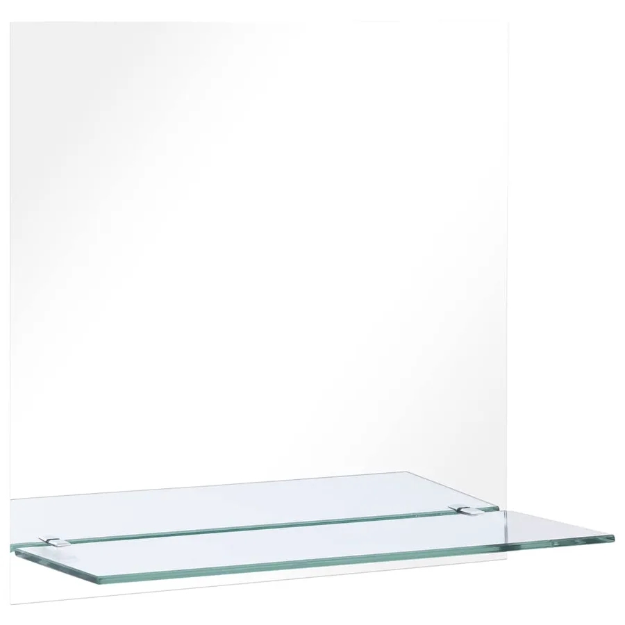 Miroir mural avec étagère 60x60 cm Verre trempé - 2
