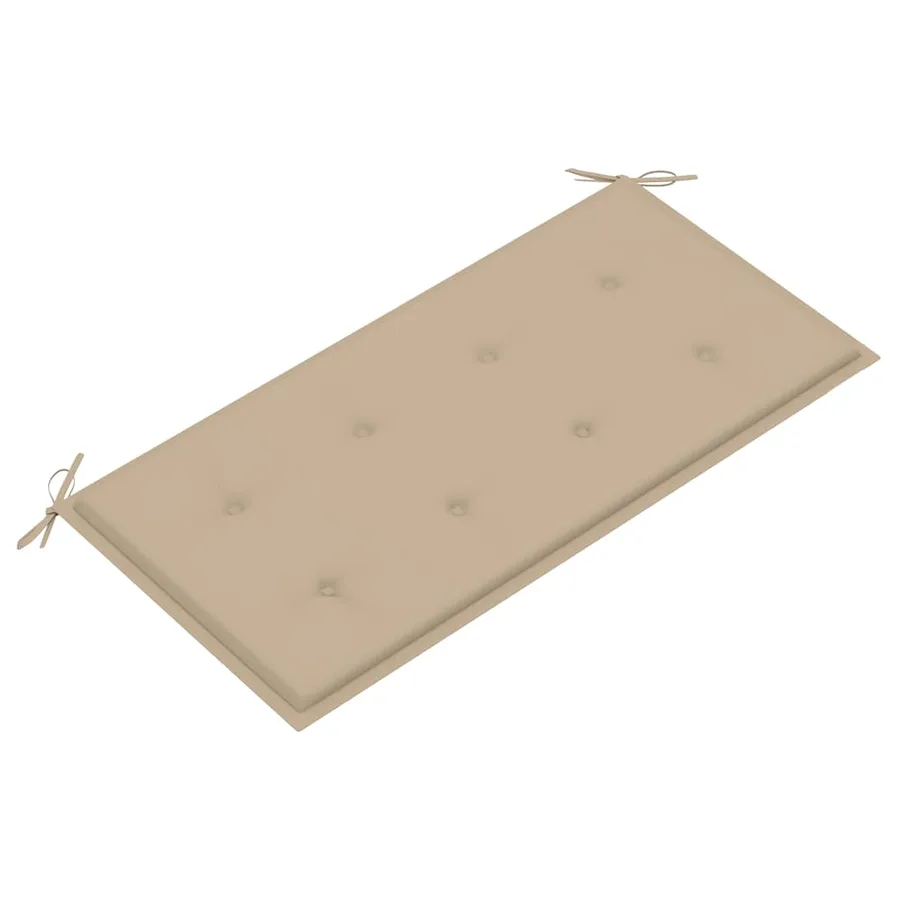 Banc de jardin avec coussin beige 112 cm Bois de teck massif - 5