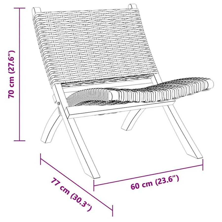 Chaise de relaxation rotin kubu naturel et bois d'acajou massif - 7