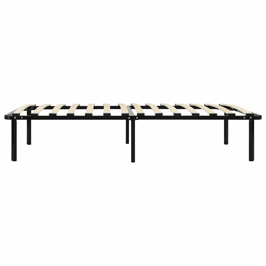 Cadre de lit sans matelas noir métal 90x200 cm - 4
