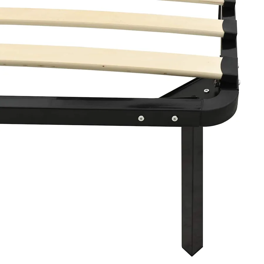 Cadre de lit sans matelas noir métal 90x200 cm - 6