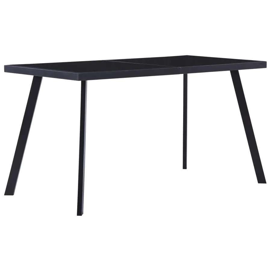 Table à manger Noir 140x70x75 cm Verre trempé