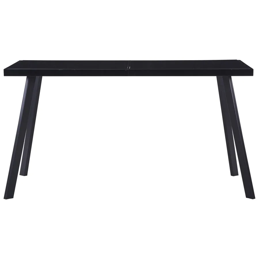 Table à manger Noir 140x70x75 cm Verre trempé - 2