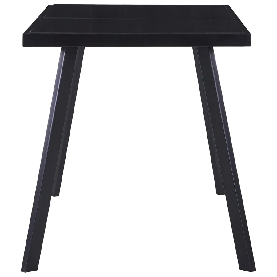 Table à manger Noir 140x70x75 cm Verre trempé - 3