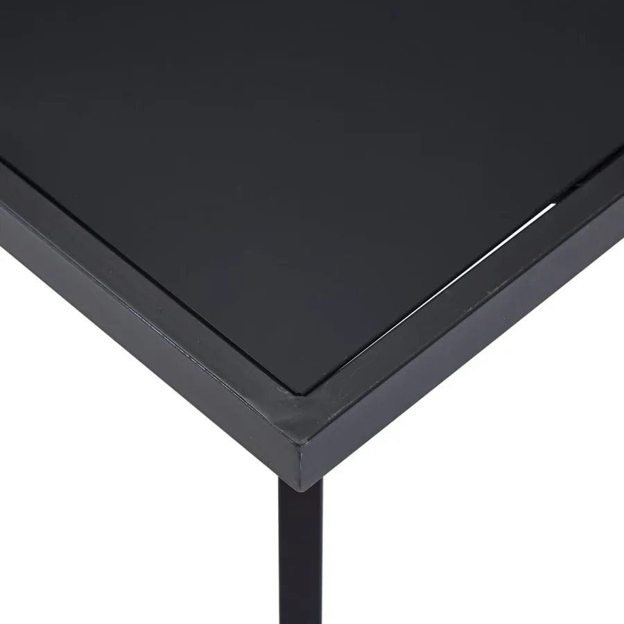 Table à manger Noir 140x70x75 cm Verre trempé - 4