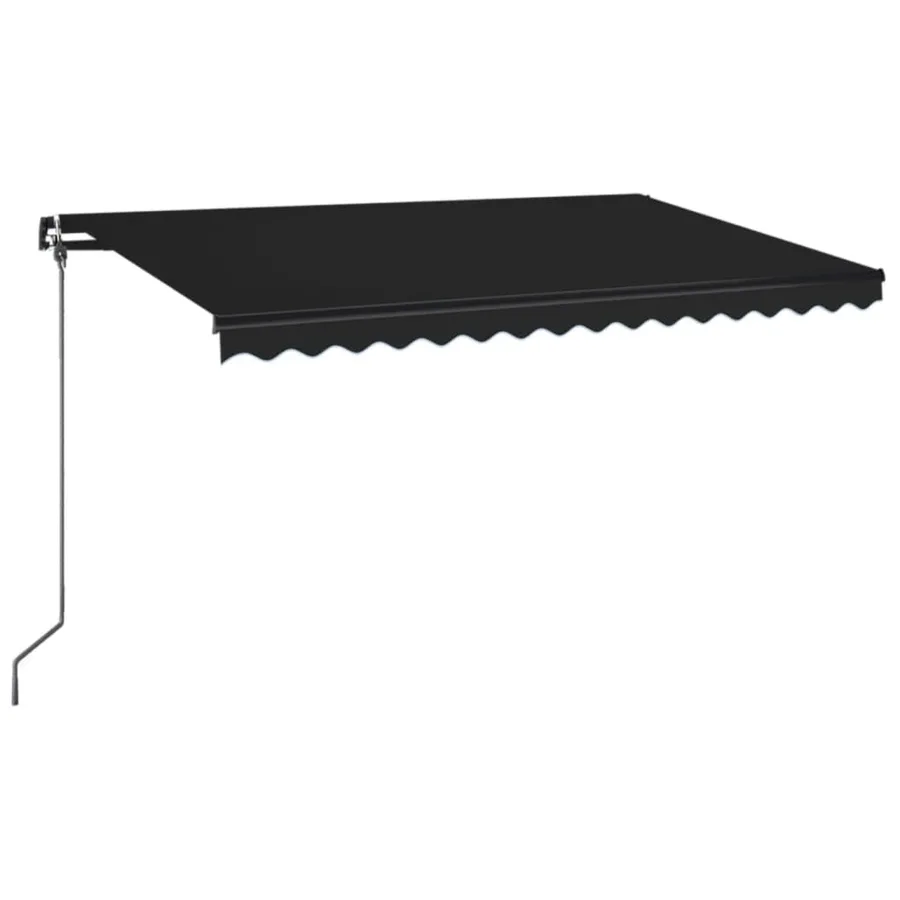 Auvent manuel rétractable avec LED 400x350 cm Anthracite - 2